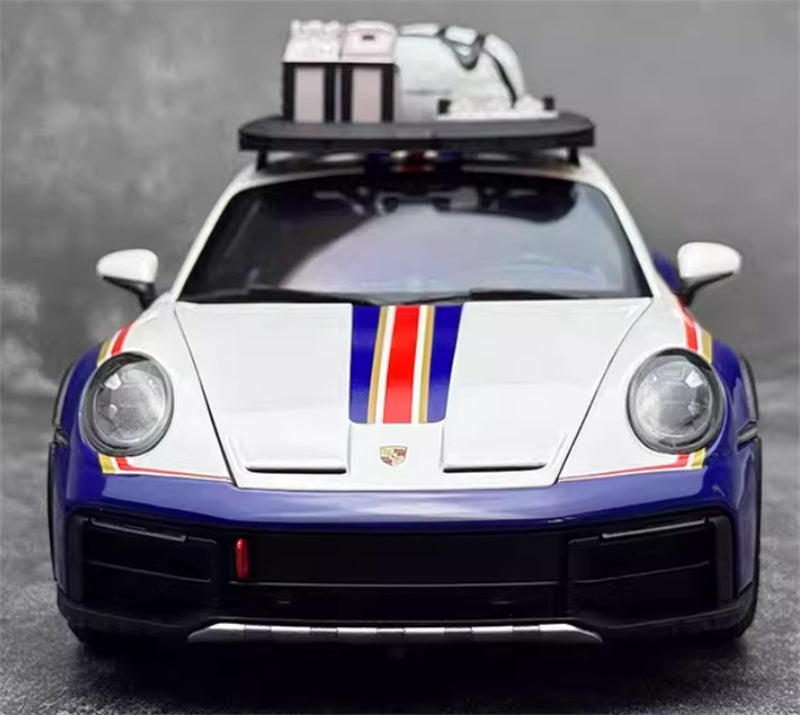 1:18 PORSCHE 911 #953 DAKAR 2022 blue white  MINICHAMPS Off road version w/ ROOF RACK DIECAST Car Model