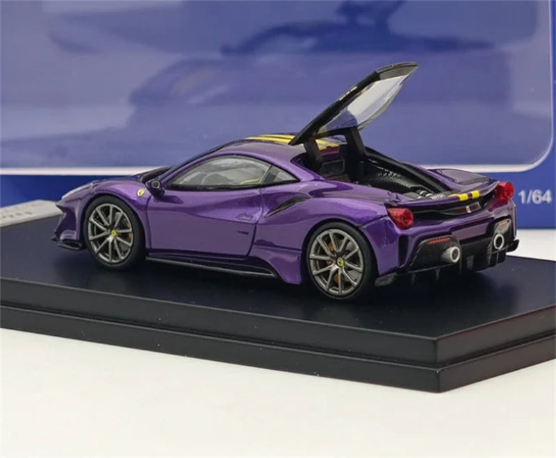 Ichiban Model Ferrari 488 Novitec Pista Purple Super Racing Limited Edition 399pcs ONLY 1:64 Car Pre-built Model