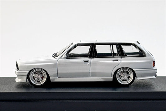 Mortal BMW E30 3 Series Touring Lowered Version version Openable Hood Pearl white Limited Edition 499PCS ONLY 1:64 Car Pre-built Model view2