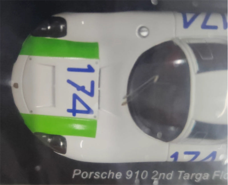 Spark Porsche 910 2nd #174 Targa Florio 1967 WHITE GREEN 1:43 Car Pre-built Model view4
