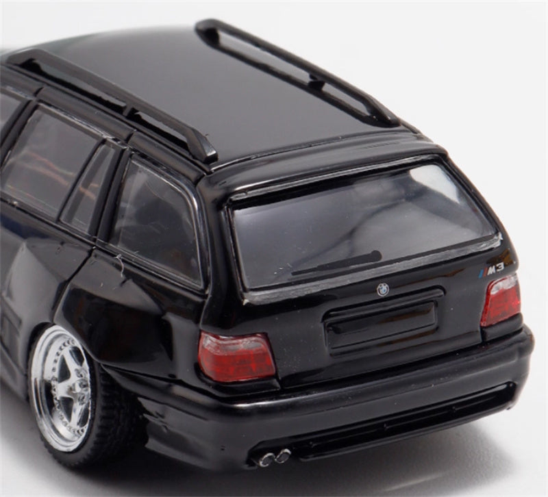 Mortal Third Generation BMW 3 Series E36 Four-Door Touring Black Lowered Version Limited Edition 499PCS ONLY 1:64 Car Pre-built Model view8
