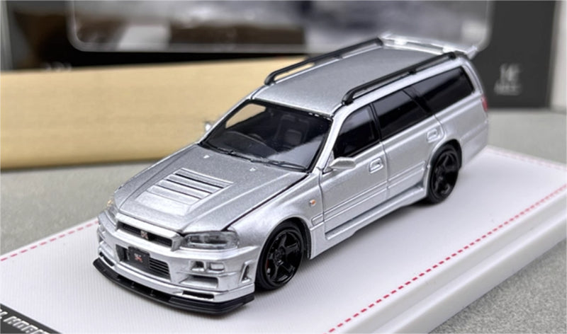 Focal Horizon Nissan Stagea R34 Silver Limited Edition 499PCS ONLY 1:64 Car Pre-built Model view1