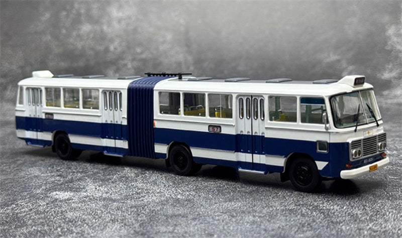 AUTO-GLIMPSE Shanghai Bus SK661 articulated trolley bus Blue Route 57 High end version (flat peak type) 1980-2005 1:64 Bus Pre-built Model view5