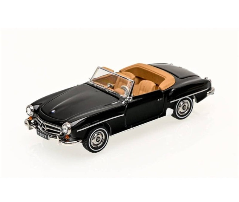 GFCC Mercedes Benz 190SL Convertible Luxury Classic Black 1957 Soft top 1:64 car Pre-built Model view1