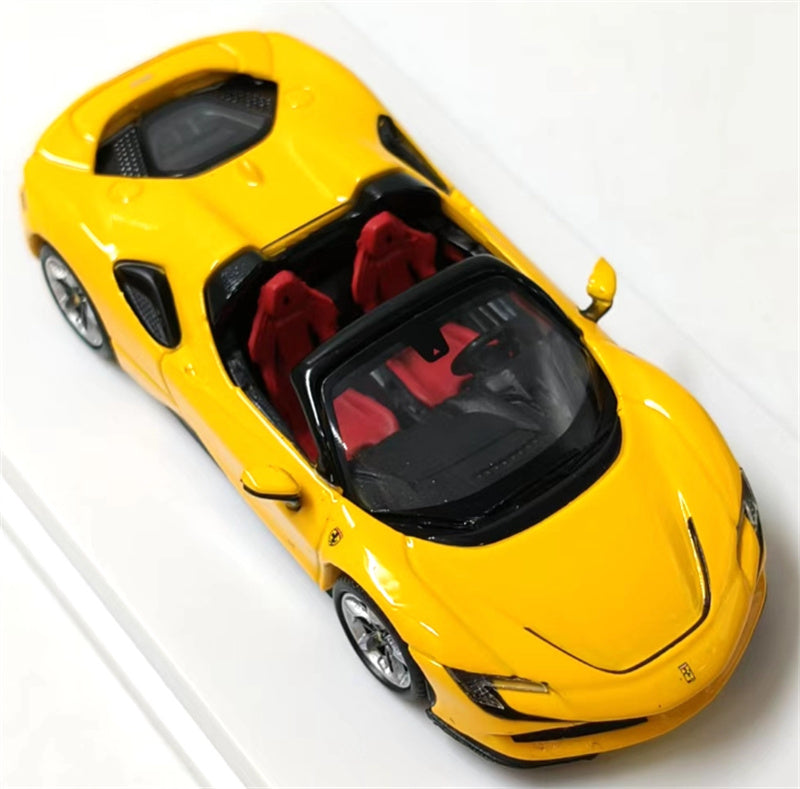 Solo Model Ferrari SF90 supercar Yellow convertible 1:64 Car Pre-built Airliner Model Display view4