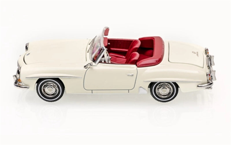 GFCC Mercedes Benz 190SL Convertible Luxury Classic Car White 1957 Soft top 1:64 car Pre-built Model view4