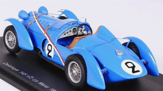 spark Delahaye 145 #2 Le Mans 1938 G.COMOTTI - A.DIVO blue 1:43 Car Model view2