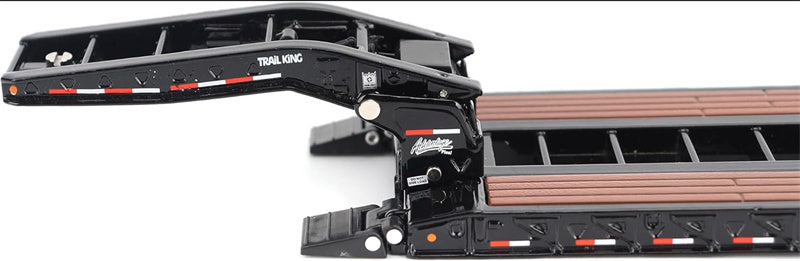 CATERPILLAR Trail King TK120 Hydraulic Detachable Gooseneck Lowboy Trailer in Black - Regular Version 1:50 Truck Pre-built Model