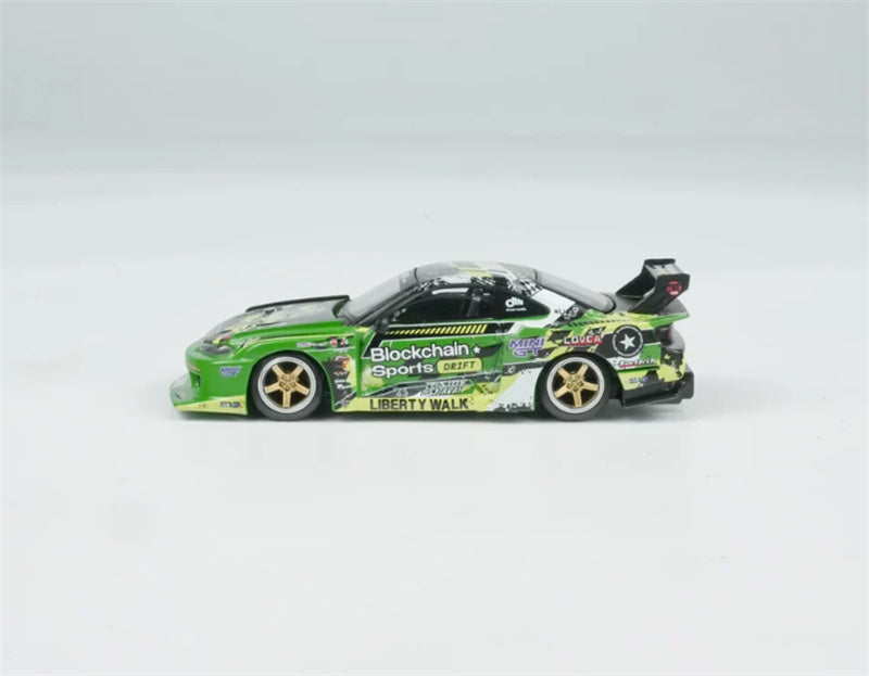 1:64 Nissan LB-Super Silhouette S15 Silvia #555 V2 Formula Drift Japan 2024 Green MINIGT DIECAST Model