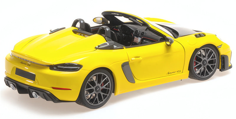 1:18 PORSCHE 718 SPYDER RS 2024 Yellow Carbon Cover  MINICHAMPS No Tail Wing Edition DIECAST Car Model