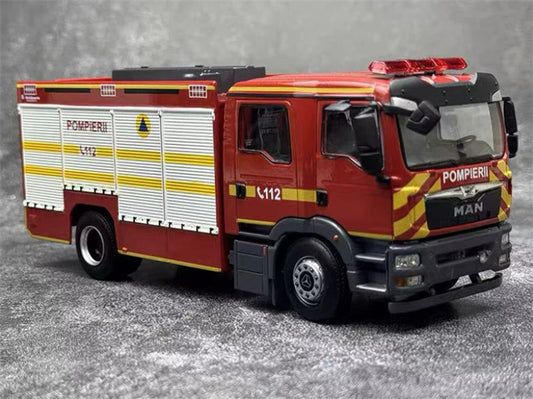 1:43 Man POMPIERII  JIEDA Rescue Major Red Diecast Model