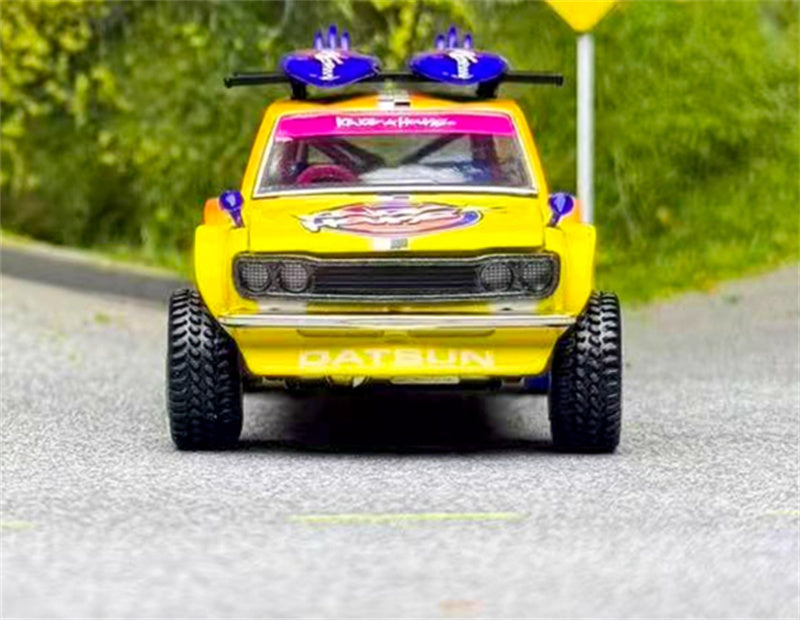 KaidoHouse x MiniGT Datsun Kaido 510 Wagon 4x4 Kaido ISLANDS V1 orange-yellow color box packaging 1:64 Car Pre-built Model view7