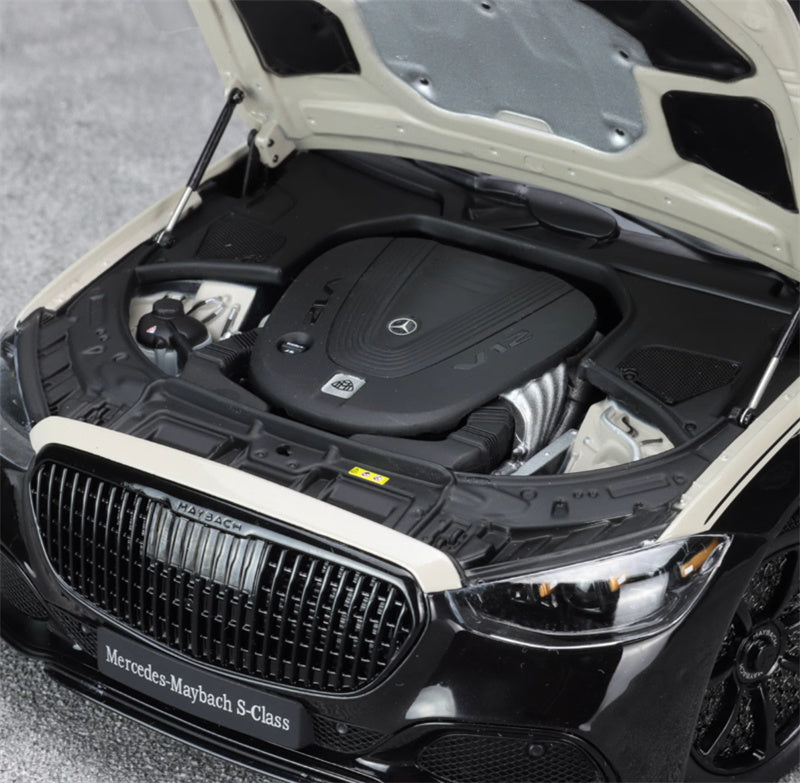 Almost Real Mercedes Maybach S-Class S680 Dark Night Series Haosha Silver/Agate Black 1:18 Car Pre-built Model view9