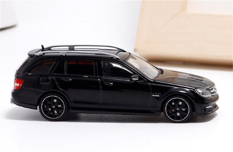 Flame Mercedes-Benz C63 AMG Edition 507 Wagon Black Limited Edition 499PCS ONLY 1:64 car Pre-built Model view3