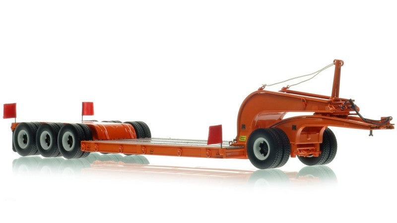 1:50 Talbert  1960s 60-Ton Cableneck Lowbed w/ Single-Axle Dolly Heavy Haul Replicas  Orange Diecast Model