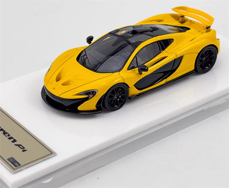 DMH McLaren P1 supercar Metal yellow black wheel 1:64 Car Pre-built Airliner Model Display view5