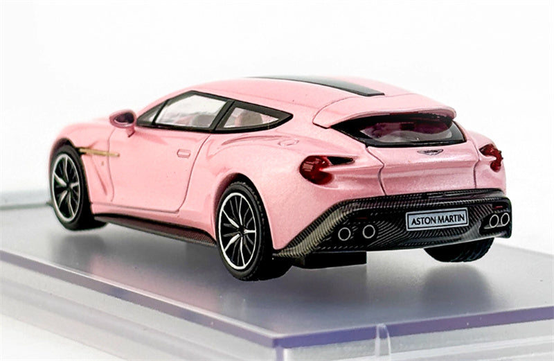 KING MODEL Aston Martin Vanquish Zagato Shooting Brake 2018 pink Limited Edition 999PCS ONLY 1:64 Car Pre-built Model view2