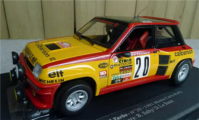 Universal Hobbies Renault 5 Turbo N 20 - 1981 Monte Carlo Rally Drivers: B.Saby / D.Le Saux Limited Edition 1500PCS ONLY 1:18 Car Pre-built Model