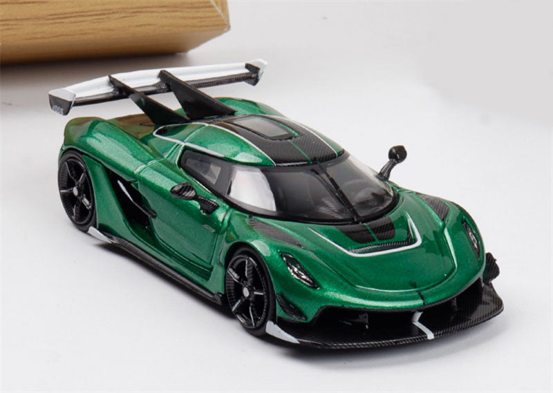 HKM Premium & BriScalemicro Koenigsegg Jesko Green Limited Edition 500PCS ONLY 1:64 Car Pre-built Model view3