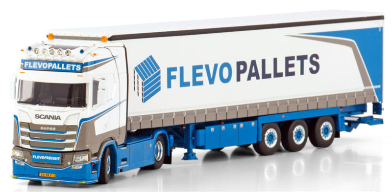 WSI SCANIA S CS20H 4X2 CURTAINSIDE Flevopallets 1:50 Model