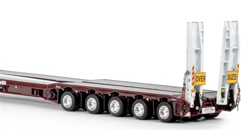 Drake  5x8 Swingwing Drop Deck + 2x8 Dolly trailer Vintage Burgundy 1:50 Truck Pre-built Model