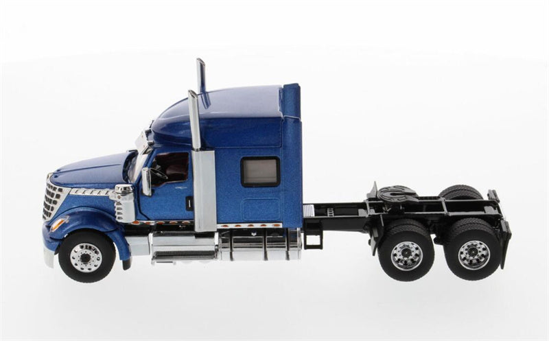 CATERPILLAR  International LoneStar Sleeper American version Metallic Blue Tandem Prime Mover Tractor Truck  1:50 Truck Pre-built Model