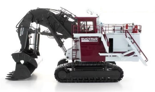 BYMO Bucyrus RH340B mining excavator front shovel White Black 1:50 Truck Pre-built Model