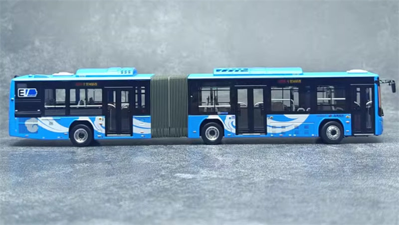 Beijing Public Transport Foton Ouhui New Energy BJ6160 300 Outer Ring Xiangyun Blue Articulated Bus 1:64 Bus Pre-built Model view5