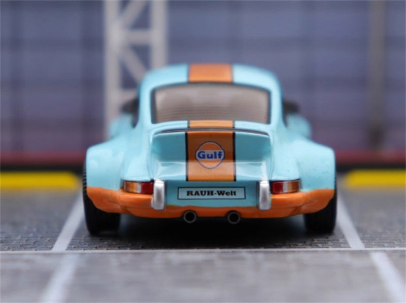 mymodelcollect Porsche RWB 930 Duck Wing gulf Limited Edition 999PCS ONLY RAUH - Welt 1:64 Car Pre-built Model view6