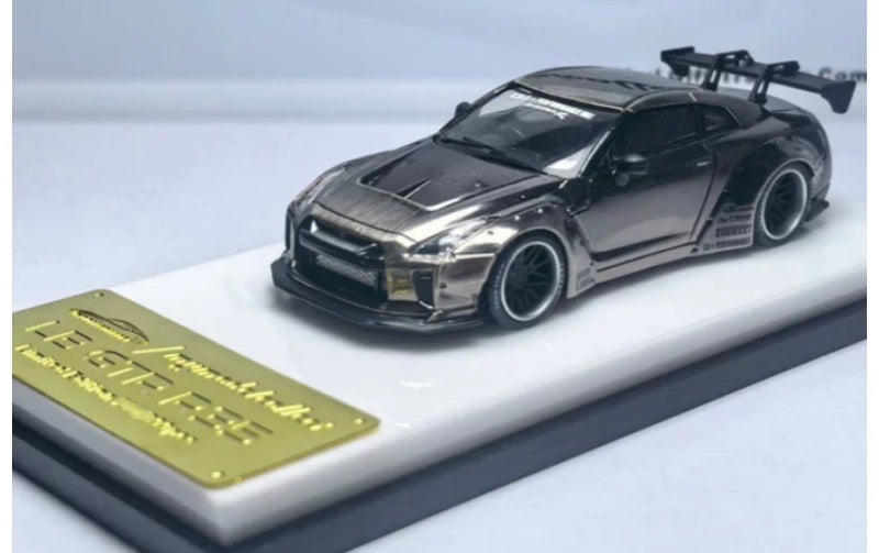 1:64 Nissan GTR R35 LB   mymodelcollect Black wheel electroplated black brushed Limited Edition 999PCS ONLY DIECAST Model