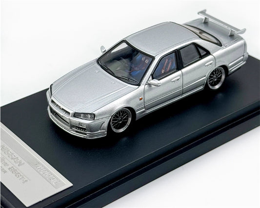 Mortal Nissan GTR ER34 25GT SKYLINE URAS Modified Edition BBS Wheel Silver Limited Edition 1:64 Car Pre-built Model view1