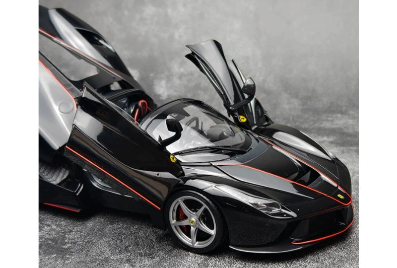 1:18 Ferrari LaFerrari  Black w/ red stripes- Silver Wheel BBR MODELS convertible version DIECAST Model