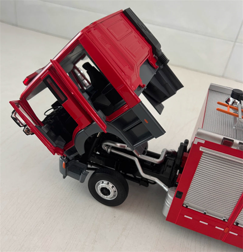 SAIC Hongyan Jieshi 350 Emergency Rescue Main Battle Fire Truck Red 1:24 Truck Pre-built Model