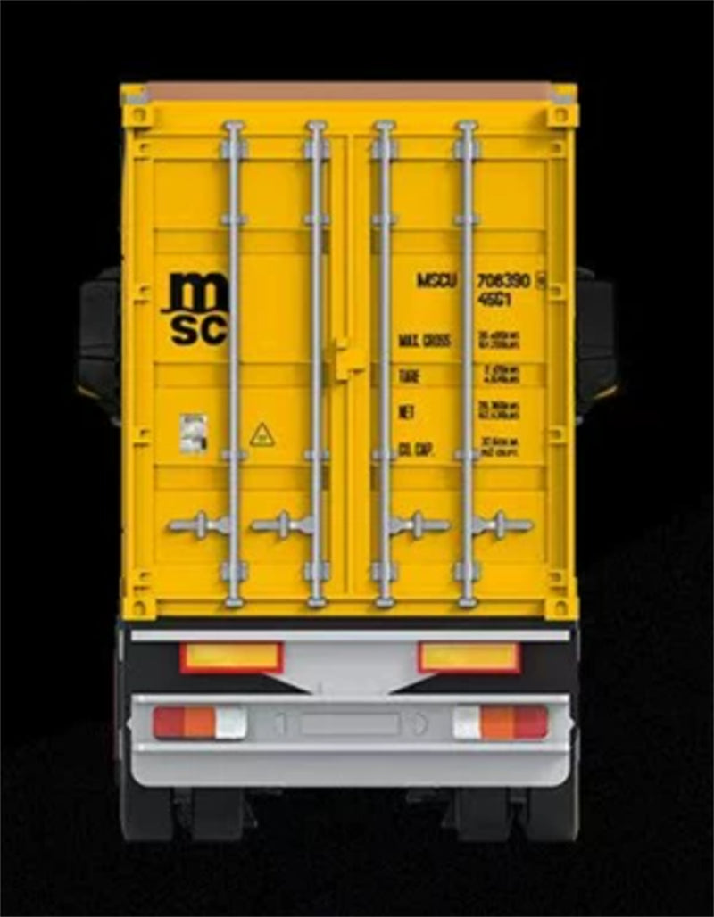 1:64 Mercedes-Benz Actros Yellow MSC TIMEMICRO x PERKA DIECAST Trailer & Tractor Model