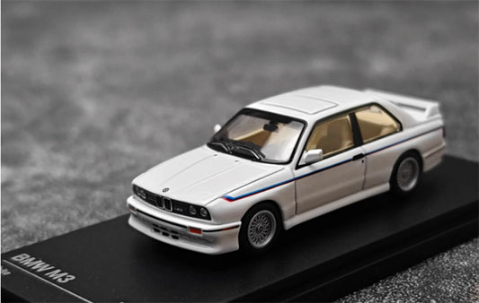 Almost Real BMW M3 E30 White 1:64 Car Pre-built Airliner Model Display view1