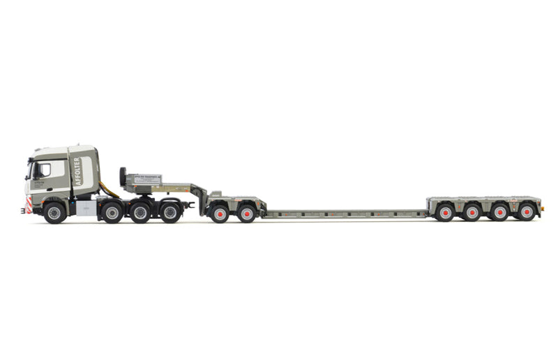 WSI MERCEDES BENZ AROCS MP4 2.300 STREAM SPACE 8X6 LOW LOADER | EURO - 4 AXLE | DOLLY - 2 AXLE Affolter 1:50 DIECAST Truck Lorry
