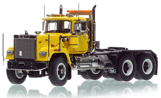 Heavy Haul Replicas Mack American Double Axle Truck Yellow/Black 1:50 Truck Pre-built Model