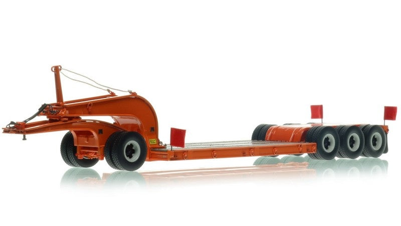 1:50 Talbert  1960s 60-Ton Cableneck Lowbed w/ Single-Axle Dolly Heavy Haul Replicas  Orange Diecast Model