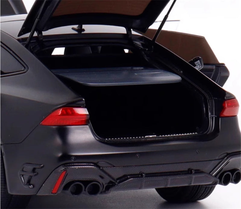 KengFai 2021 Audi RS7 C8 Sportback Semi-matte Black ABT 1:18 Car Pre-built Model