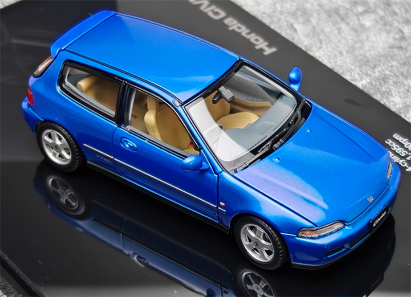 LCD-MODELS Honda Civic SiR II EG6 Fully open blue Beige Interior 1:43 Car Model view5