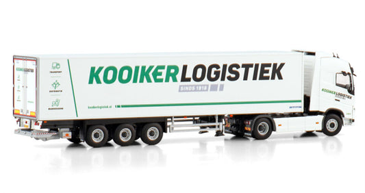 WSI VOLVO FH4 GLOBETROTTER 4X2 BOX TRAILER - 3 AXLE Kooiker LOGISTIEK 1:50 Truck Pre-built Model