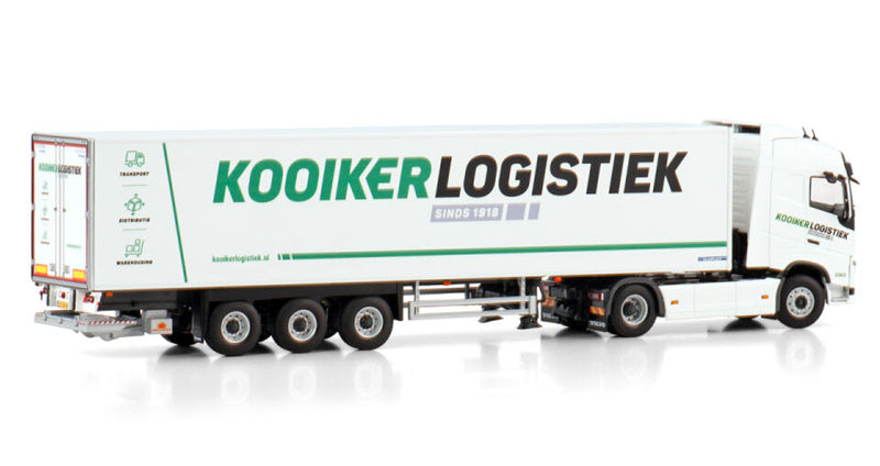 WSI VOLVO FH4 GLOBETROTTER 4X2 BOX TRAILER - 3 AXLE Kooiker LOGISTIEK 1:50 Truck Pre-built Model