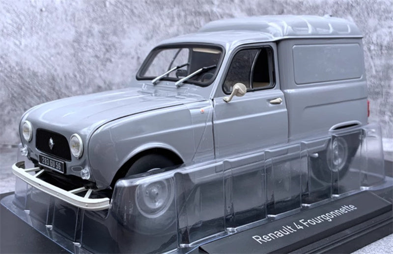 NOREV Renault 4 Fourgonnette Pickup 1965 Grey fully open 1:18 Car Pre-built Model view1