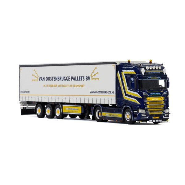 1:50 SCANIA VAN OOSTENBRUGGE S HIGHLINE 4x2 CURTAINSIDE TAUTLINER TRAILER 3 AXLE WSI   DIECAST Model