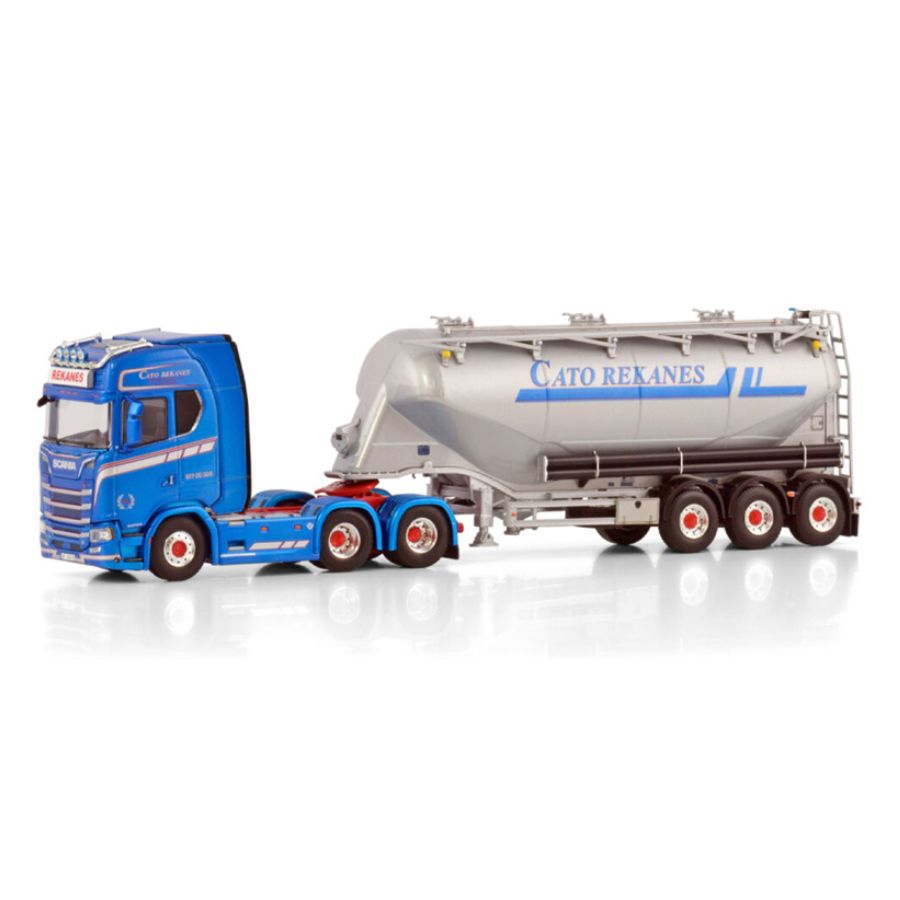 WSI SCANIA S HIGHLINE CS20H 6X2 TAG AXLE BULK TRAILER - 3 AXLE Rekanes 1:50 DIECAST Truck Lorry
