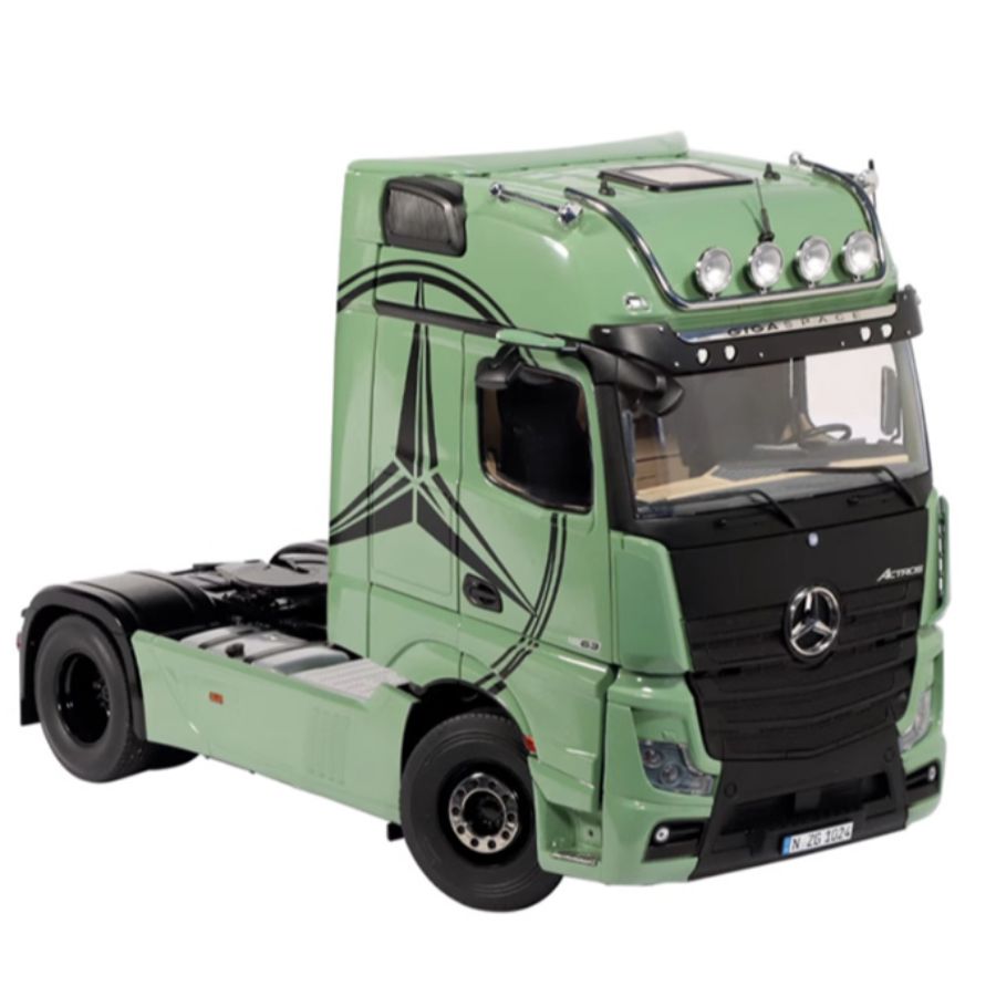 NZG Mercedes Benz Actros Lohr Green Benz logo + double-layer trailer KIT 1:18 DIECAST Truck Lorry