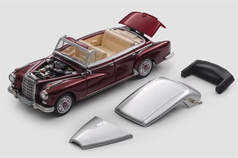 Mortal Mercedes Benz TYP 300D Cabriolet W189 Limited Edition 499PCS ONLY Red silver dual color 1:64 Car Pre-built Model view1