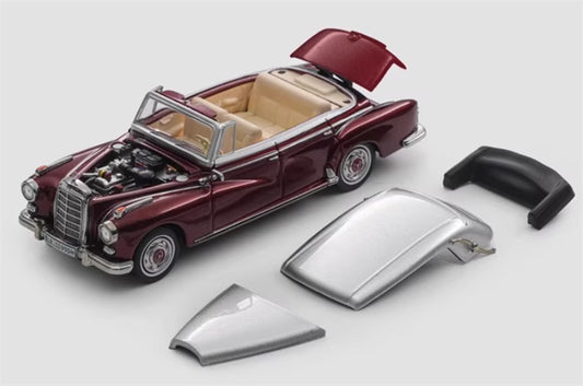 Mortal Mercedes Benz TYP 300D Cabriolet W189 Limited Edition 499PCS ONLY Red silver dual color 1:64 Car Pre-built Model view1