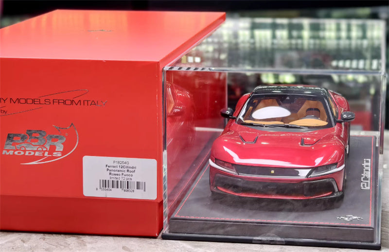 BBR MODELS Ferrari 12CILINDRI Panoramic Roof Rosso Fuoco Leather base Limited Edition 72PCS ONLY 1:18 Car Pre-built Model view10