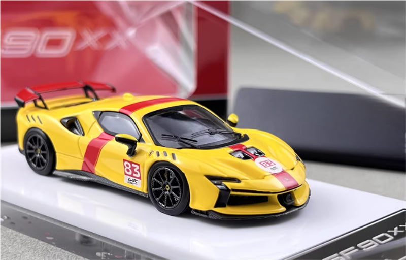DMH Ferrari SF90 XX Spider Prancing Horse supercar Yellow 83 # - Hardtop Limited Edition 999PCS ONLY 1:64 Car Pre-built Airliner Model Display view5